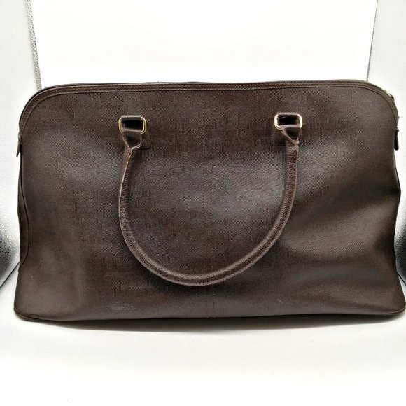 Womens Tote Bag Brown Double Handles Zip‎ Close Brown Nylon Lining XL - Picture 1 of 7